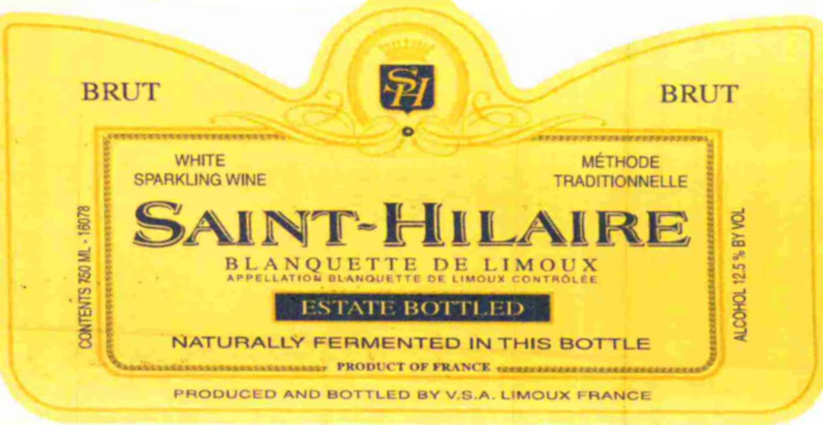Saint Hilaire Blanquette de Limoux Brut 2019 Front Label