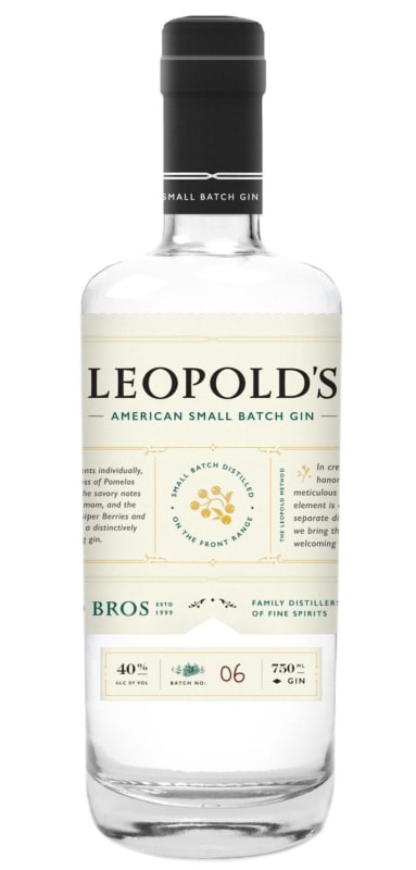 Leopold Bros. American Small Batch Gin Front Bottle Shot