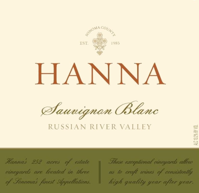 Hanna Russian River Valley Sauvignon Blanc 2013 Front Label