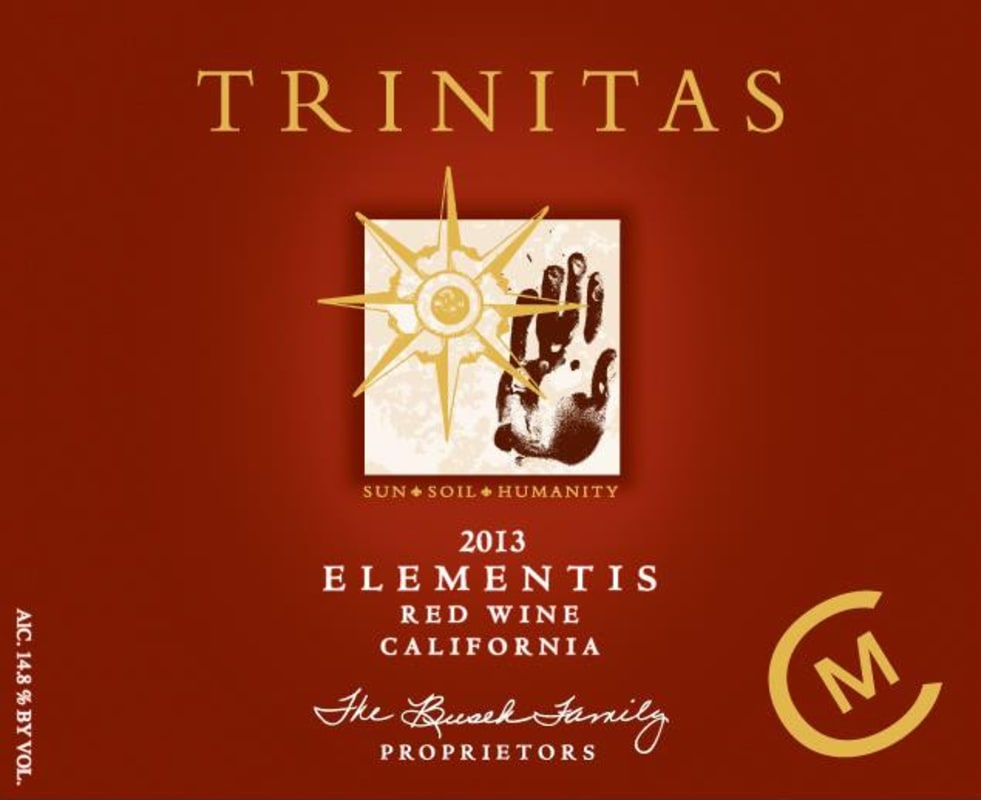 Trinitas Cellars Elementis 2013 Front Label