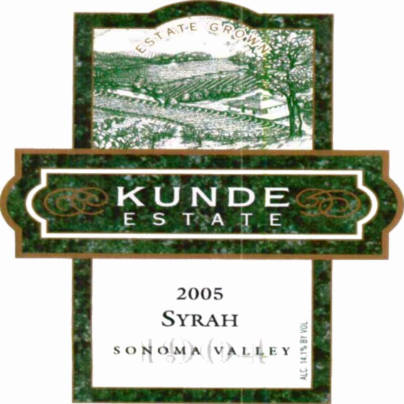 Kunde Syrah 2005 Front Label
