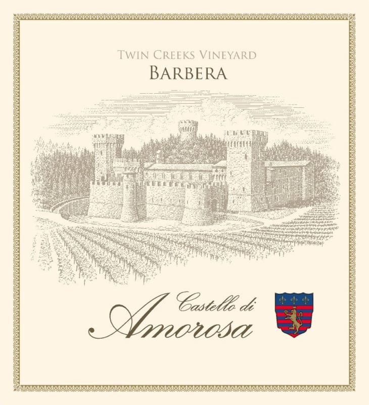 Castello di Amorosa Twin Creek Vineyards Barbera 2015 Front Label