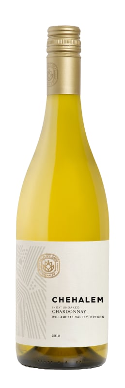 Chehalem INOX Unoaked Chardonnay 2019 Front Bottle Shot