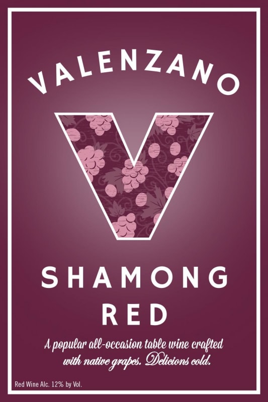 Valenzano Winery Shamong Red Front Label