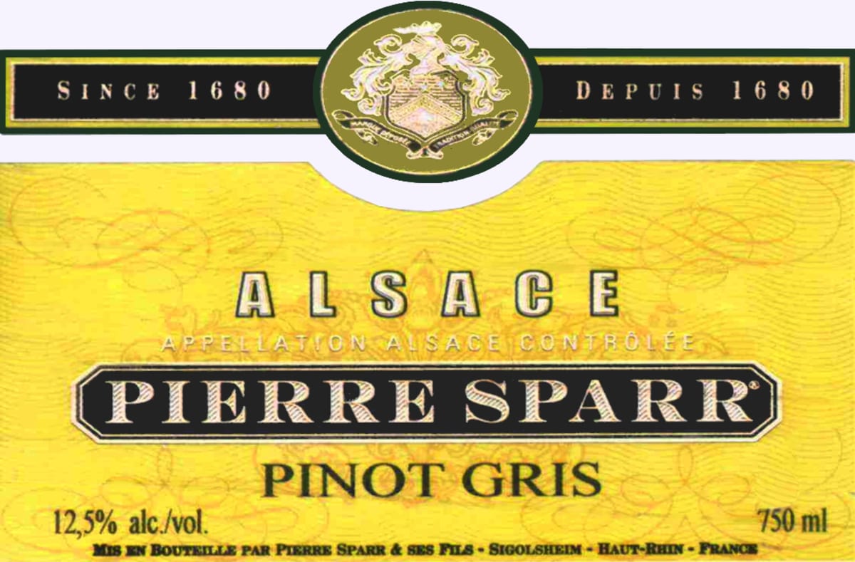 Pierre Sparr Alsace Selection Pinot Gris 2003 Front Label