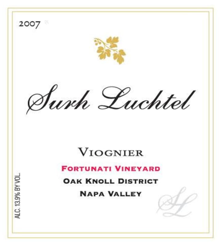 Surh-Luchtel Cellars Fortunati Vineyard Viognier 2007 Front Label