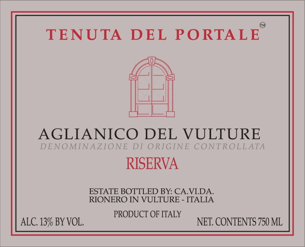 Tenuta del Portale Aglianico del Vulture Riserva 2008 Front Label