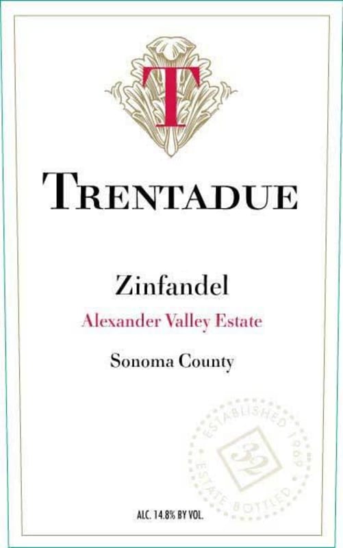 Trentadue Alexander Valley Zinfandel 2016 Front Label
