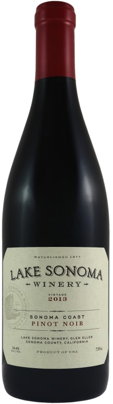 Lake Sonoma Winery Sonoma Coast Pinot Noir 2013 Front Bottle Shot