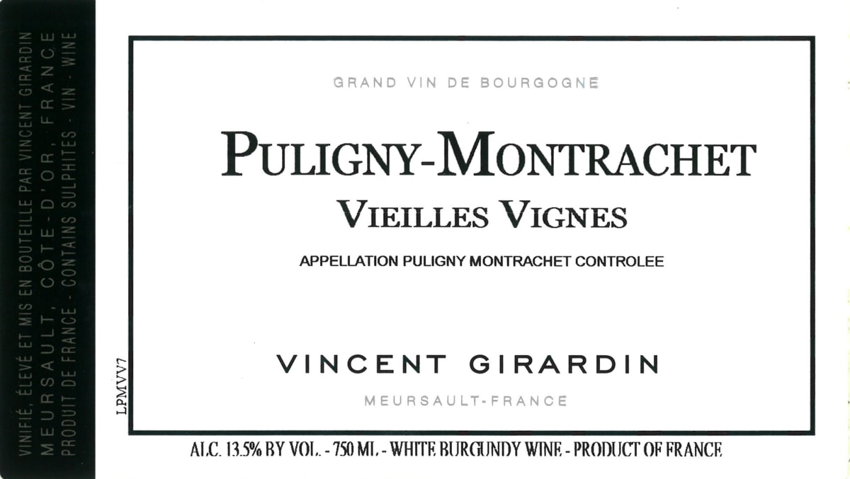 Vincent Girardin Puligny-Montrachet Le Cailleret Premier Cru 2013 Front Label