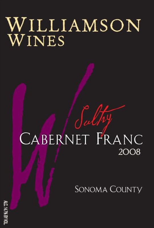 Williamson Wines Sultry Cabernet Franc 2008 Front Label