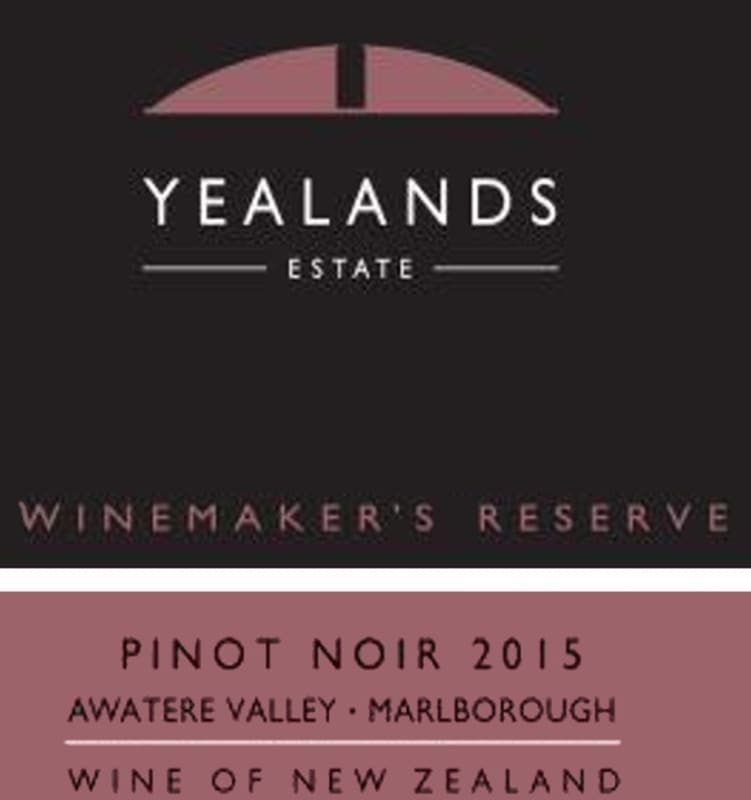 Yealands Winemakers Reserve Pinot Noir 2015 Front Label