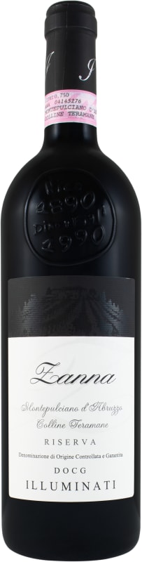 Illuminati Montepulciano d'Abruzzo Zanna Colline Teramane Riserva 2017 Front Bottle Shot