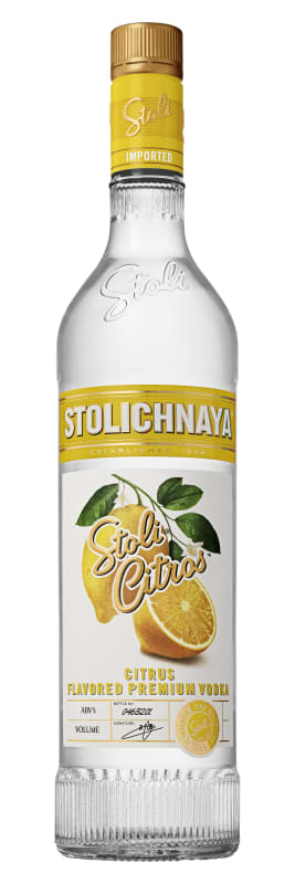 Stoli Citros Vodka Front Bottle Shot