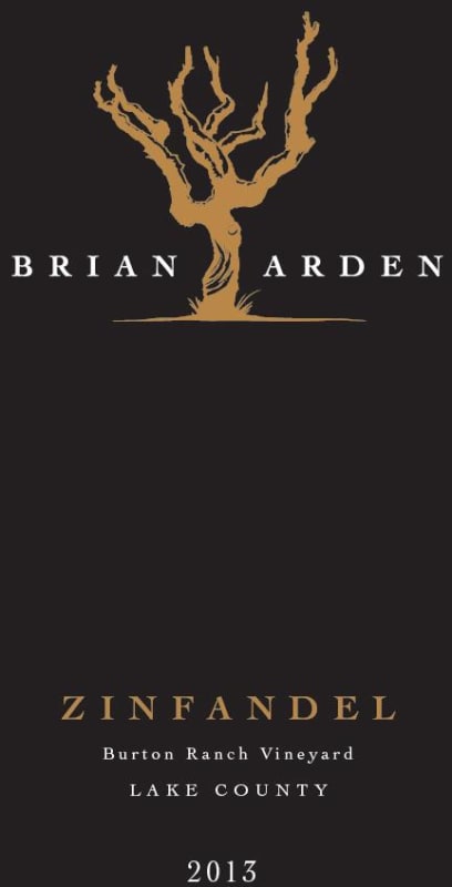 Brian Arden Wines Burton Ranch Vineyard Zinfandel 2013 Front Label