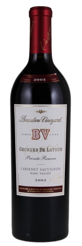 Beaulieu Vineyard Georges de Latour Private Reserve 2003 Front Bottle Shot