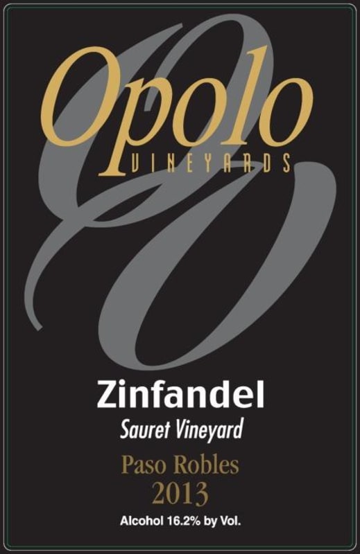 Opolo Sauret Vineyard Zinfandel 2013 Front Label