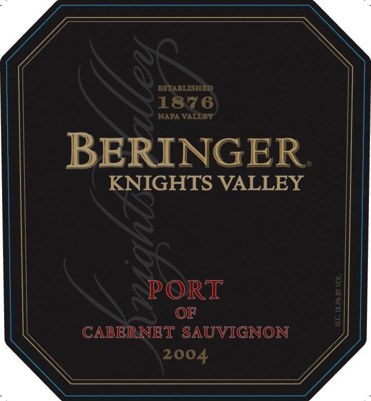 Beringer Port of Cabernet Sauvignon 2004 Front Label