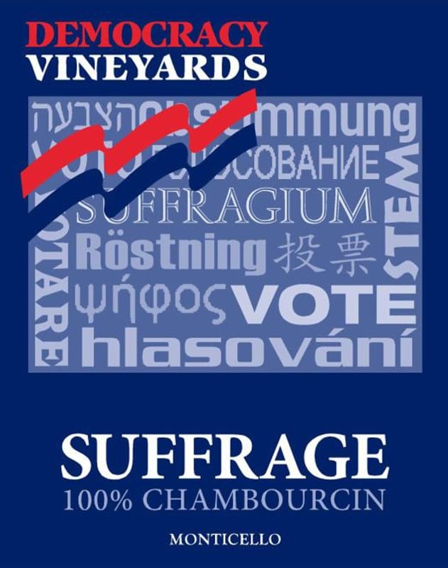 Democracy Vineyards Suffrage Chambourcin 2012 Front Label