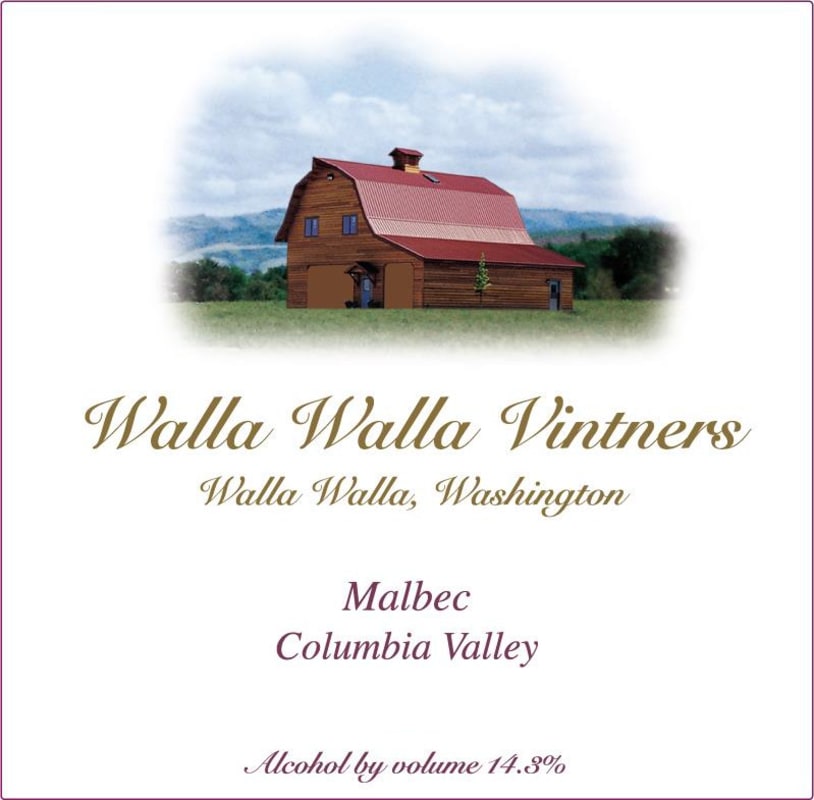 Walla Walla Vintners Malbec 2010 Front Label