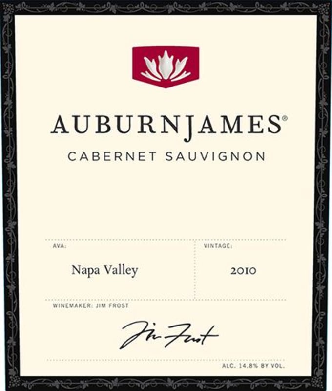AuburnJames Winery Cabernet Sauvignon 2010 Front Label