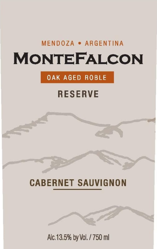 Monte Falcon Oak Aged Roble Reserve Cabernet Sauvignon 2011 Front Label