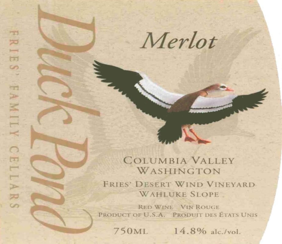 Duck Pond Desert Wind Vineyard Merlot 2005 Front Label