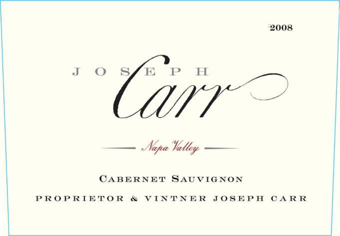Joseph Carr Napa Valley Cabernet Sauvignon 2008 Front Label
