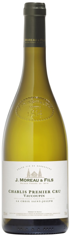 J. Moreau & Fils Chablis Vaucoupin Premier Cru 2014 Front Bottle Shot