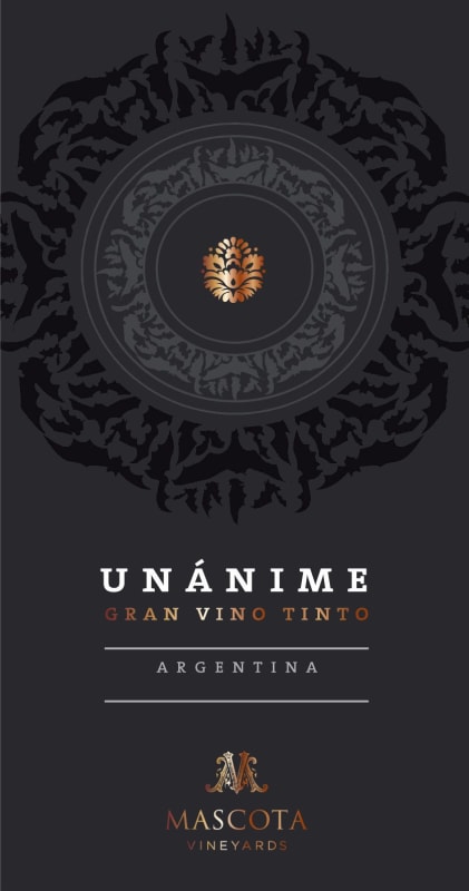 Mascota Vineyards Unanime Gran Vino Tinto 2014 Front Label