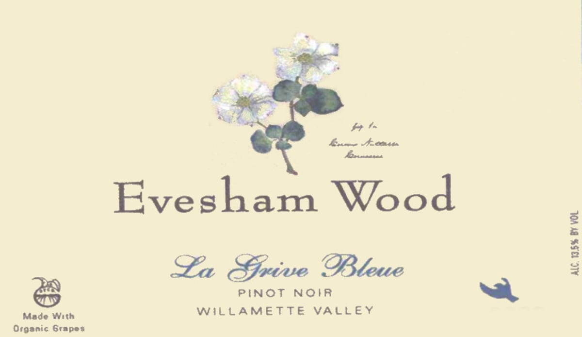 Evesham Wood La Grive Bleue Pinot Noir 2009 Front Label
