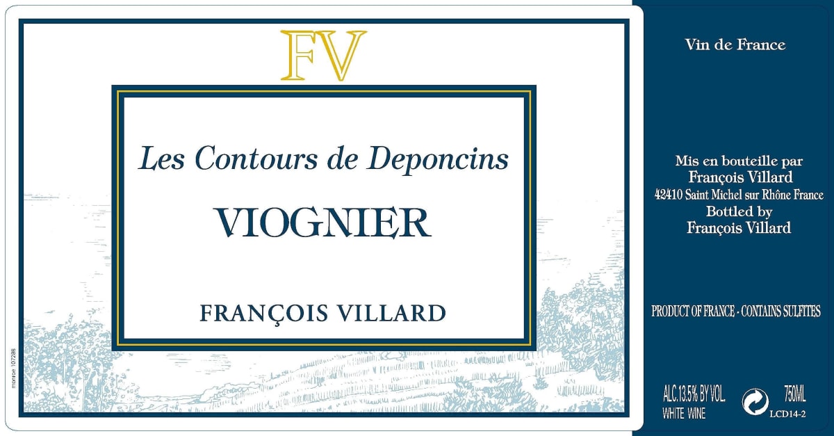 Francois Villard Contours de Deponcins Viognier 2015 Front Label