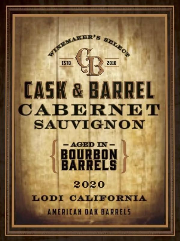 Cask & Barrel Bourbon Barrel Aged Cabernet Sauvignon 2020 Front Label
