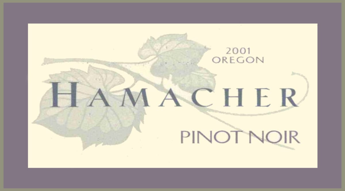 Hamacher Wines Pinot Noir 2001 Front Label