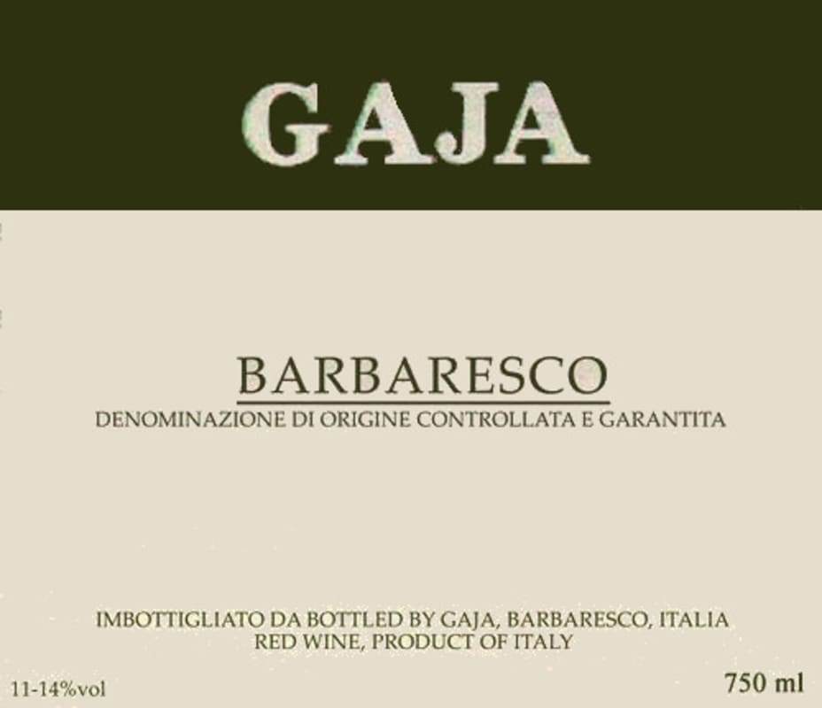 Gaja Barbaresco 1987 Front Label