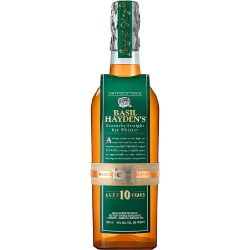 Basil Hayden 10 Year Rye Whiskey Front Bottle Shot