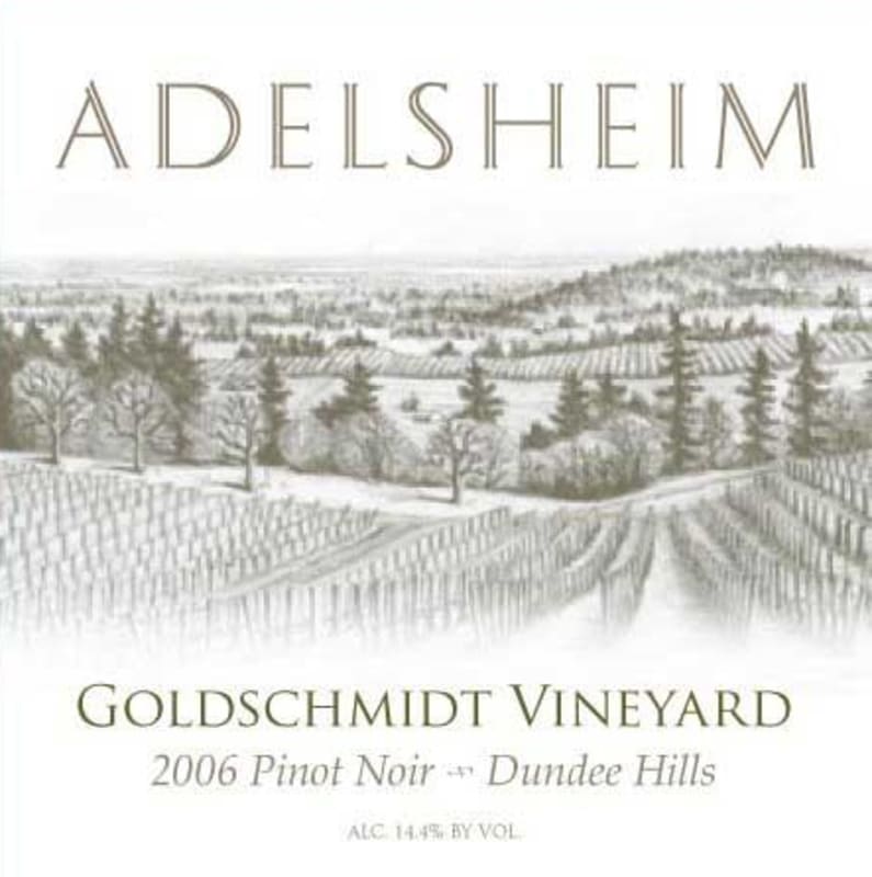 Adelsheim Goldschmidt Vineyard Pinot Noir 2006 Front Label
