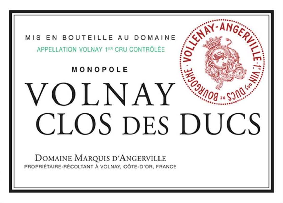 Domaine Marquis d'Angerville Volnay Clos des Ducs Premier Cru Monopole (1.5 Liter Magnum) 2020 Front Label