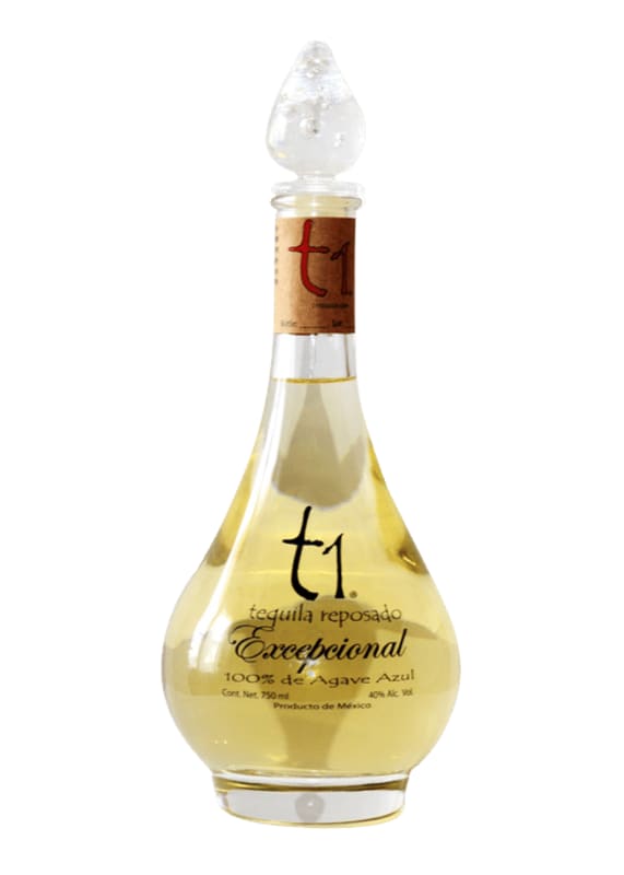 T1 Tequila Uno Excepcional Reposado Tequila Front Bottle Shot