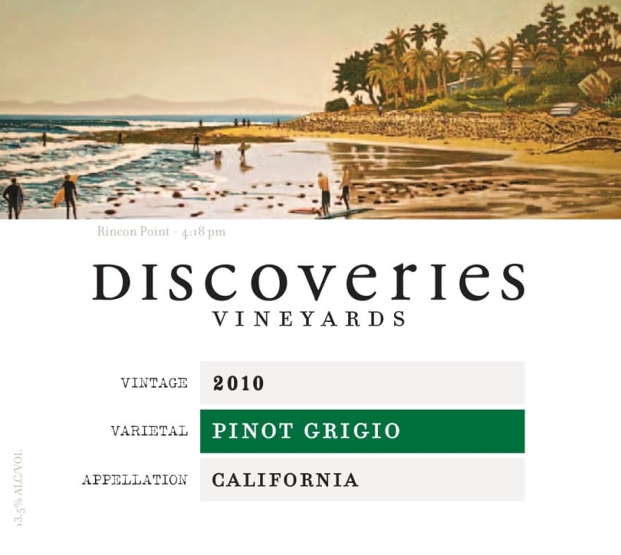 Discoveries Pinot Grigio 2010 Front Label