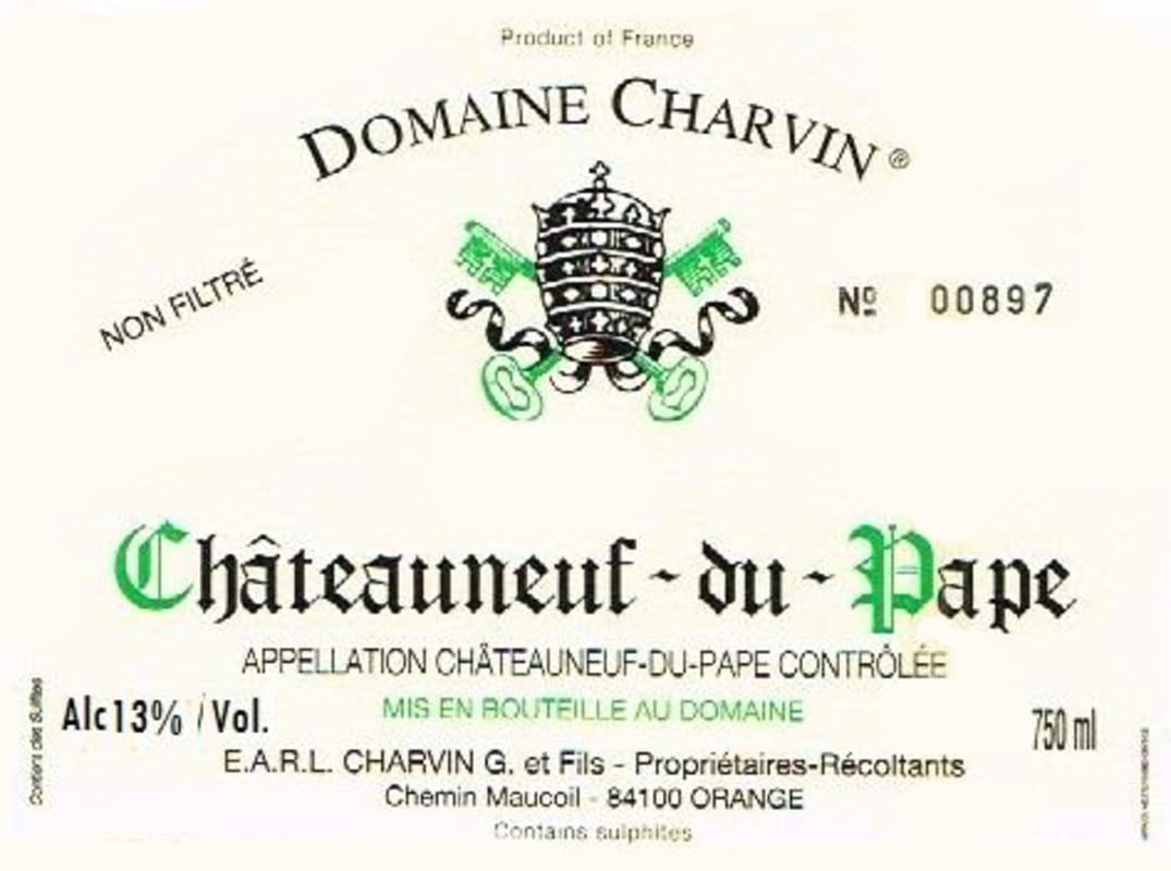 Domaine Charvin Chateauneuf-du-Pape Blanc 2019 Front Label