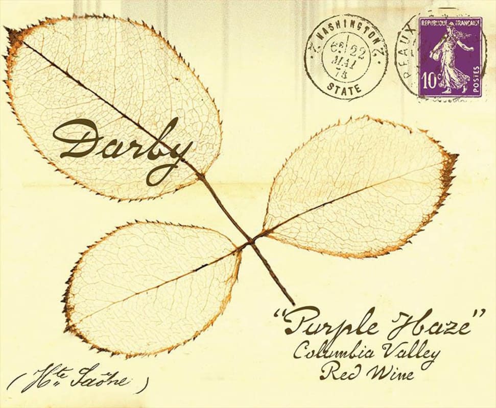 Darby Winery Purple Haze Red 2015 Front Label