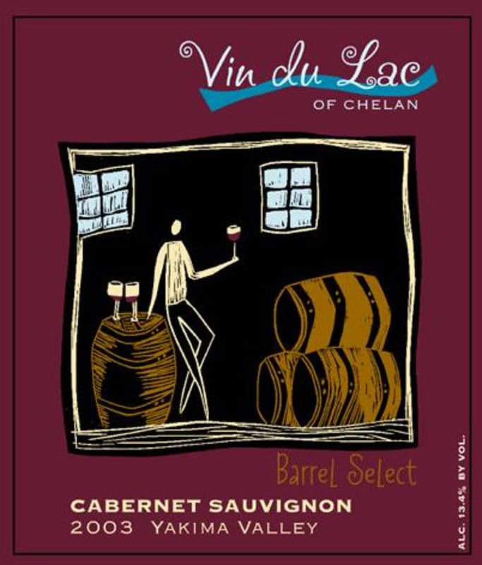 Vin du Lac Barrel Select Cabernet Sauvignon 2003 Front Label