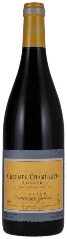 Dominique Gallois Charmes-Chambertin Grand Cru 2002 Front Bottle Shot