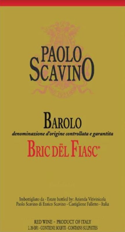Paolo Scavino Barolo Bric del Fiasc (1.5 Liter Magnum) 2020 Front Label