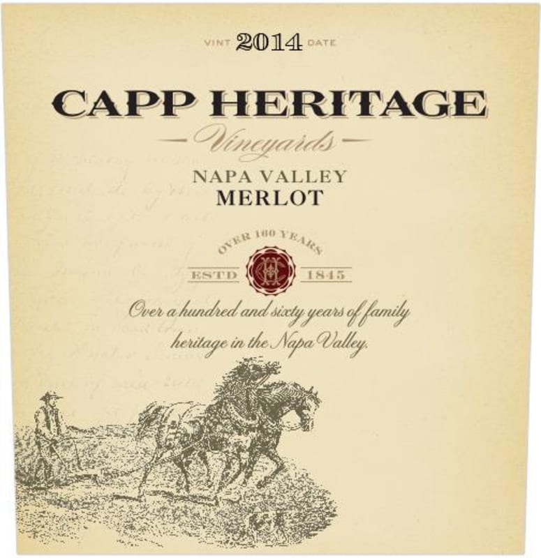 Blue Apron Wines Capp Heritage Napa Valley Merlot 2014 Front Label
