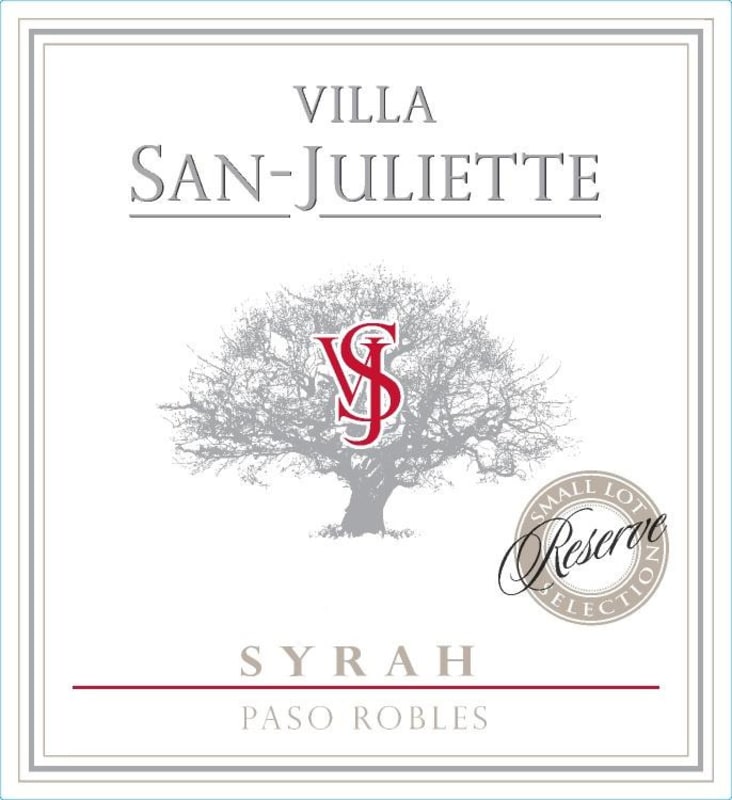 Villa San-Juliette Reserve Syrah 2015 Front Label