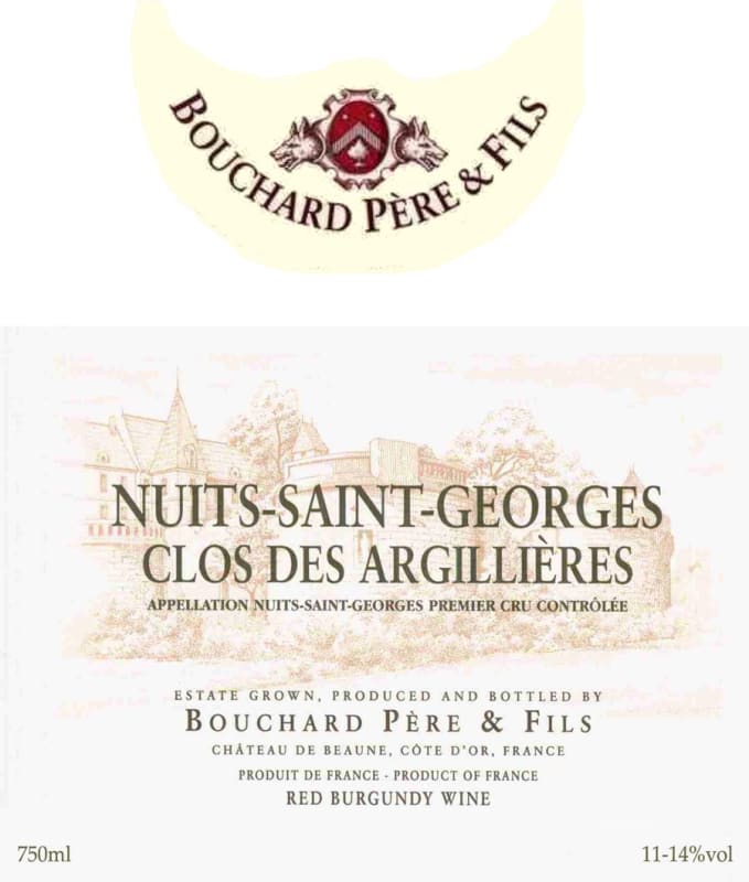Bouchard Pere & Fils Nuits-Saint-Georges Clos des Argillieres Premier Cru 2005 Front Label