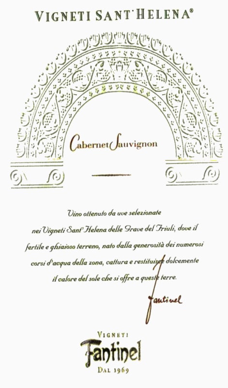 Fantinel Sant'Helena Cabernet Sauvignon 2013 Front Label