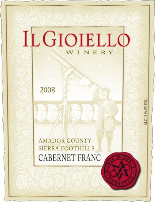 Morse Wines Sierra Foothills Cabernet Franc 2008 Front Label
